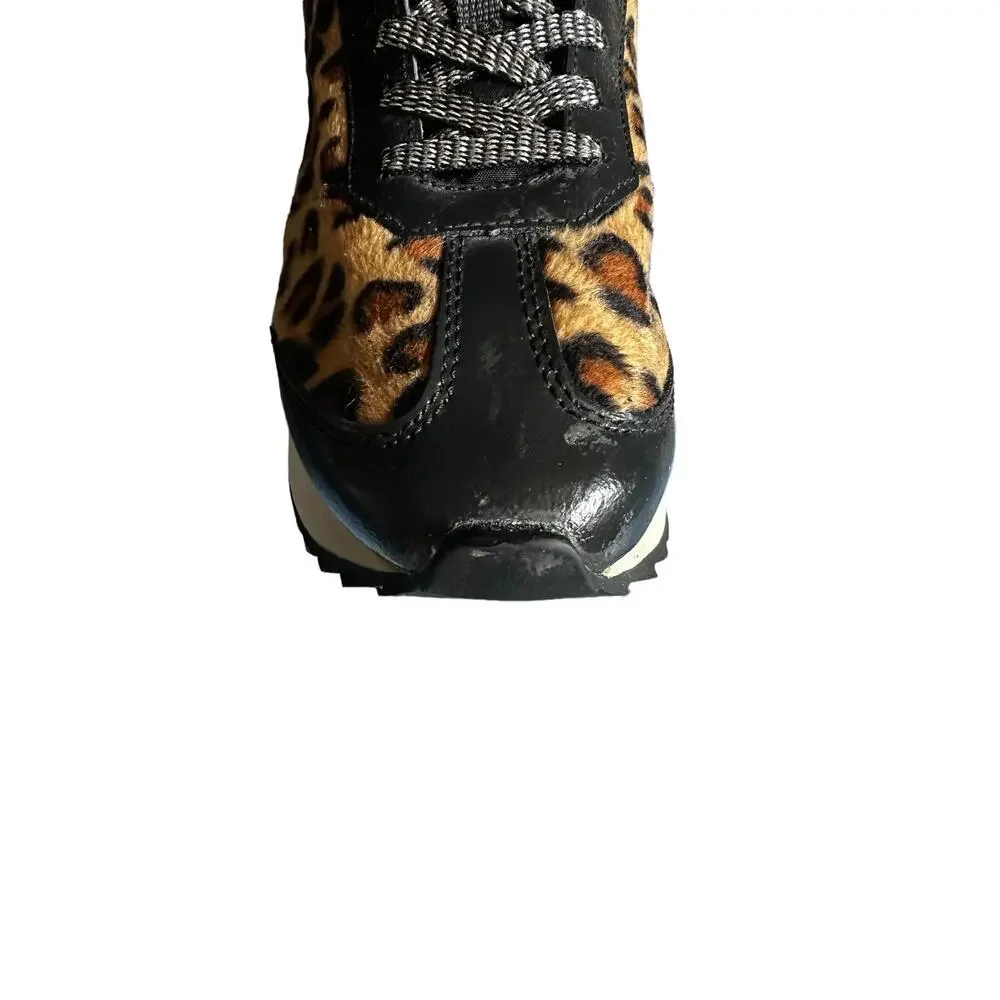 W6YZ Just Say Wizz Leopard Print Platform Running/Leisure Sneakers - RARE DESIGN